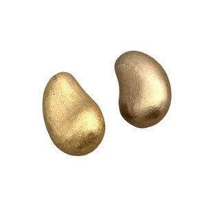 10k Gold Plated Mango Seed Shape Clip on Earring